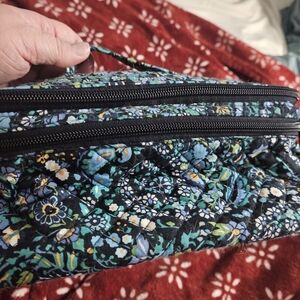 Quilted Floral Travel Wristlet Pouch - Blue/Green